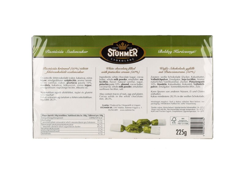 Stühmer Pisztáciás Szaloncukor édesítőszerrel 225g