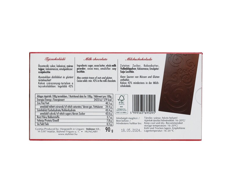 Stühmer mikulásos tejcsokoládé 90g