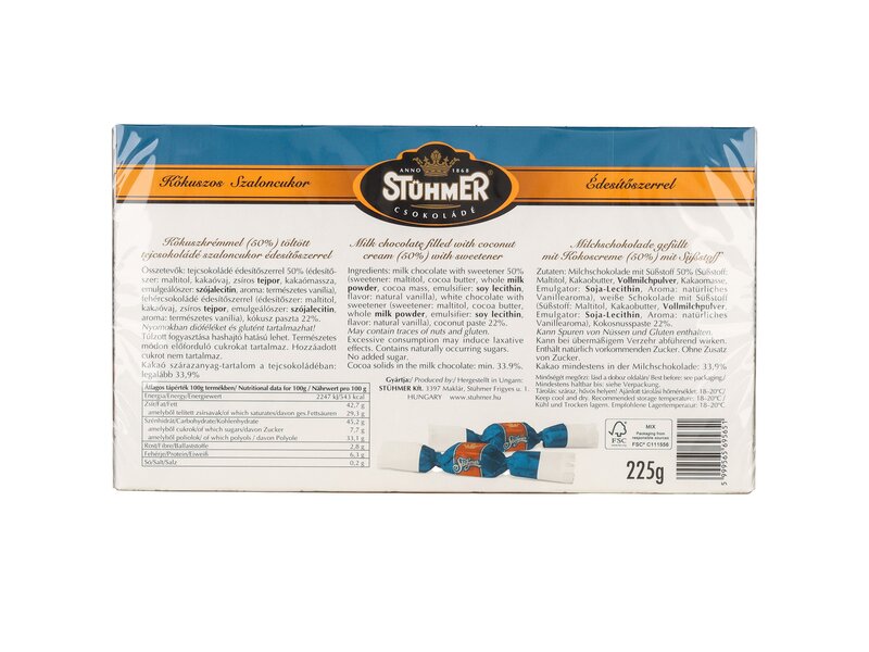 Stühmer Kókuszos Szaloncukor édesítőszerrel 225g