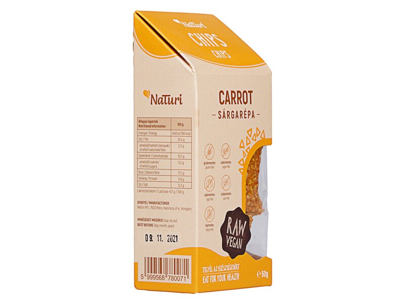 NaTuri Chips Sárgarépa vegán 50g