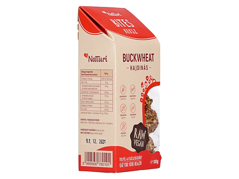 NaTuri Bites Keksz Hajdinás vegán 100g