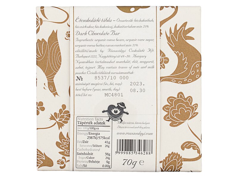 Rózsavölgyi Madagascar Criollo 71% 70g