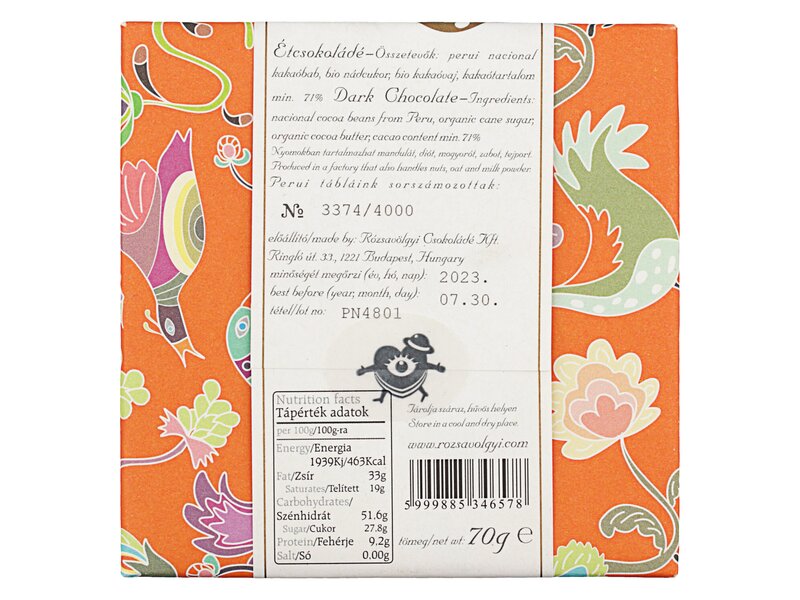 Rózsavölgyi Peru 71% 70g