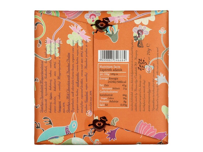 Rózsavölgyi Mogyoró Tej Gianduja 70g