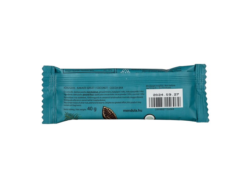 Mendula - Kókuszos-kakaós superfruit bar 40g