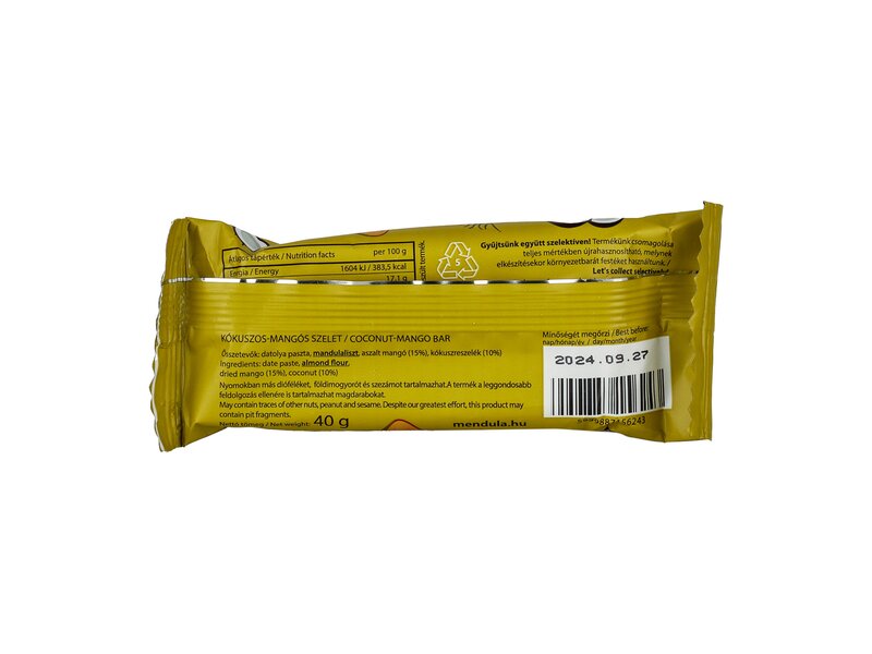 Mendula - Mangós-kókuszos superfruit bar 40g