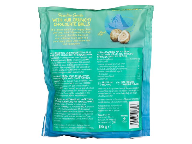 Happy Trails Chrunchy Chocolate Balls Cookie Island 155g