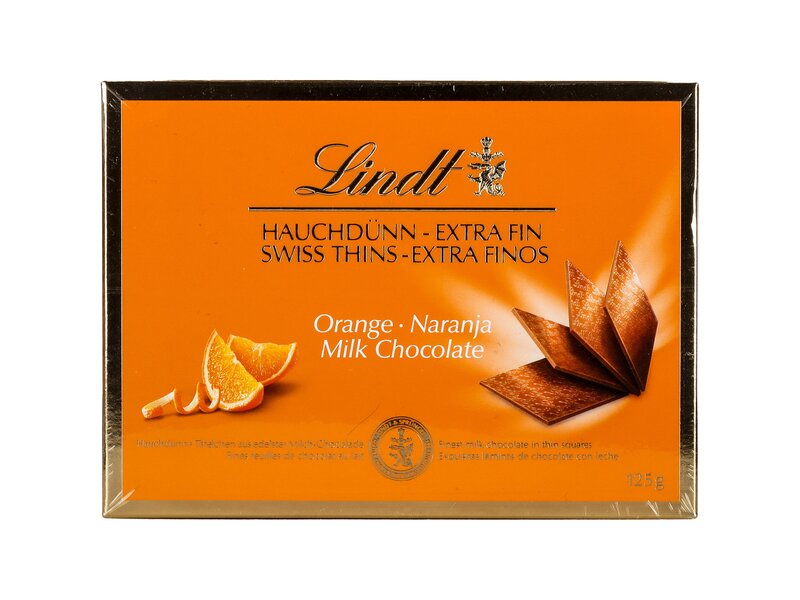 Lindt Thins narancsos tejcsokoládé lapocskák 125g