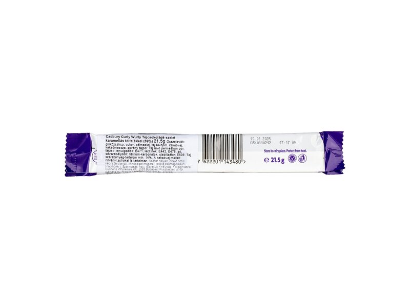 Cadbury Curly Wurly Tejcsokoládé szelet karamellás töltelékkel (69%) 21,5g