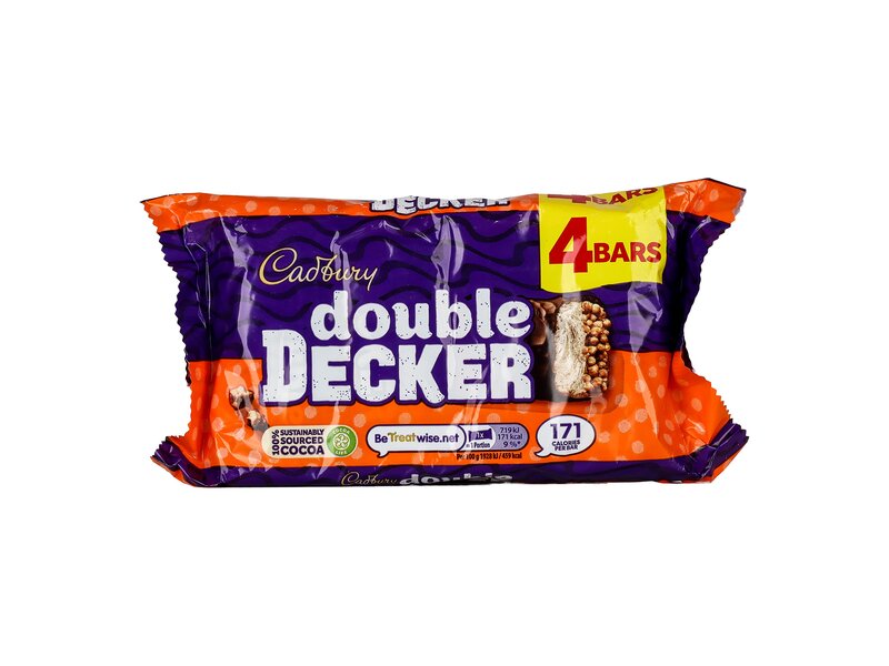 Cadbury Double Decker Tejcsokoládé ropogós gabona- és nugátos töltelékkel 4db, 149,2g