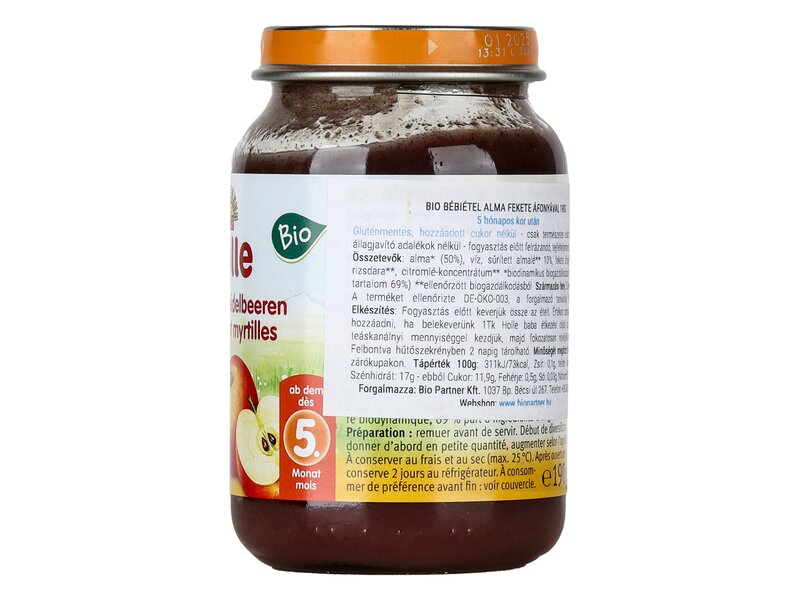 Holle Bio alma feketeáfonyával 190g