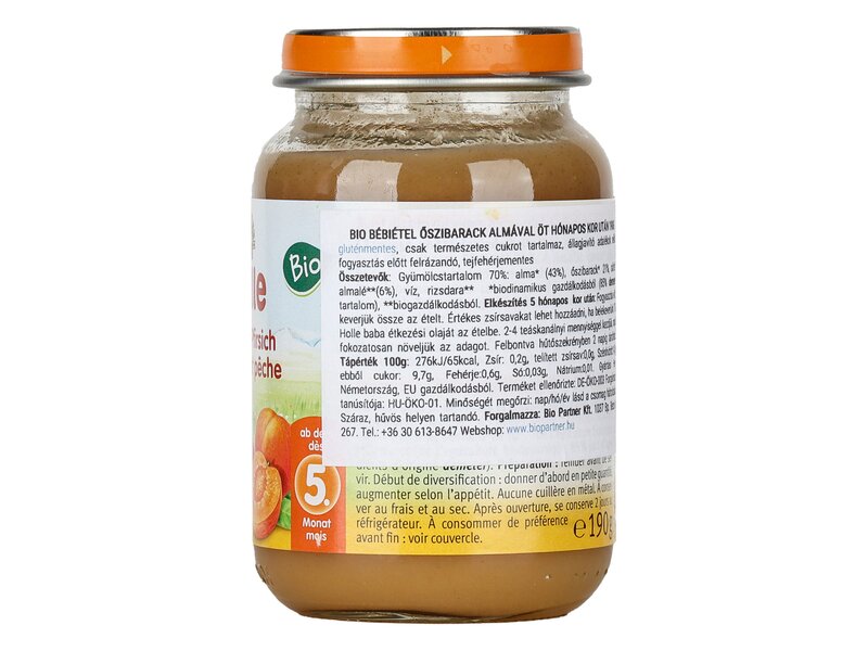Holle Bio őszibarack almával 190g