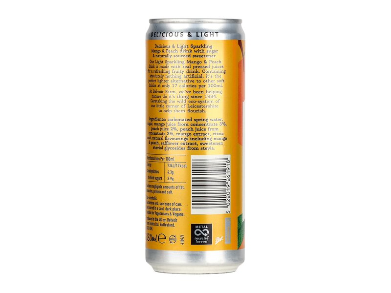 Belvoir Farm Sparkling Mango and Peach 330ml