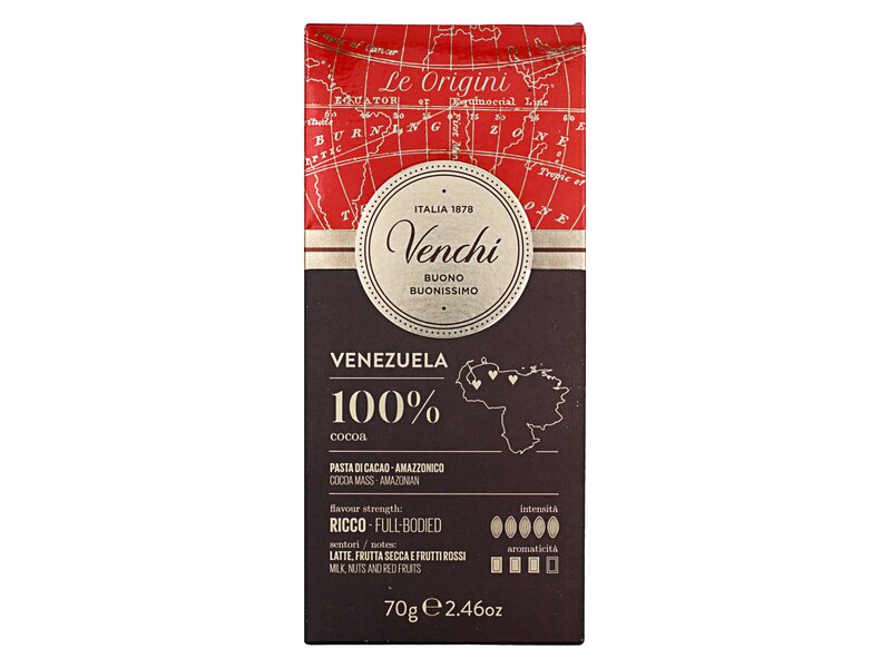 Venchi Venezuela Dark Chocolate Bar 100% 70g