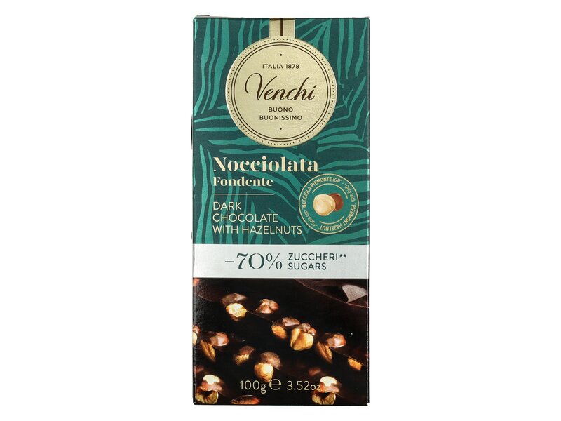 Venchi Egész mogyorós étcsokoládé -70% cukorral 100g