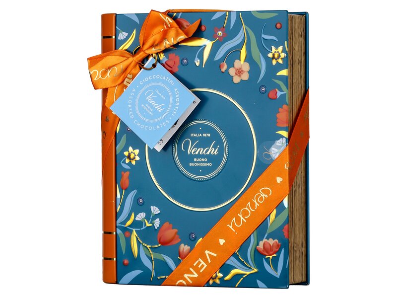 Venchi csokoládéválogatás könyv formájú díszdobozban Garden 200g