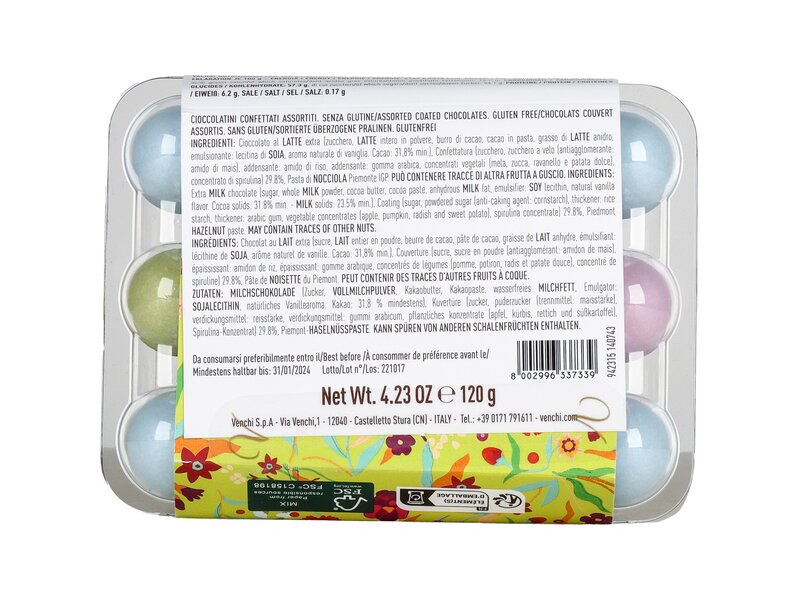 Venchi Húsvéti Csokoládé Tojás cukormáz bevonattal 125g