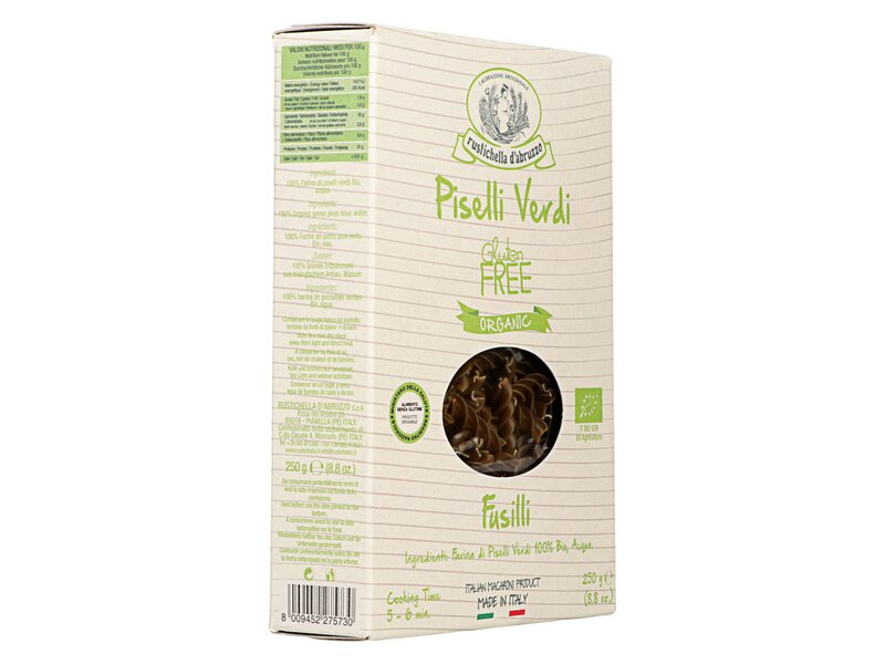Rustichella Fusilli Piselli Verdi Gluten Free Organic 250g