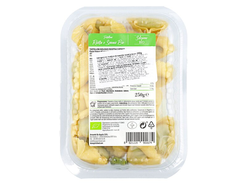 De Angelis* Bio Tortelloni Ricotta e Spinaci 250g