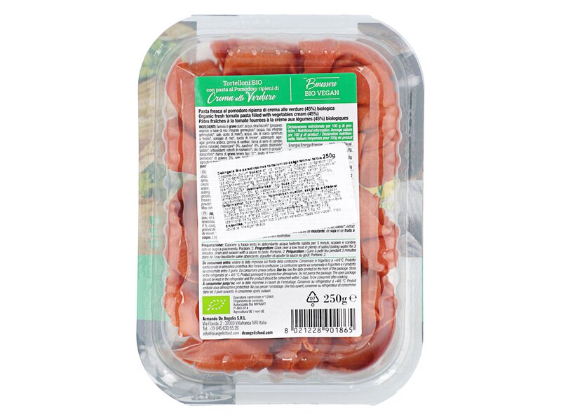 De Angelis* Bio Tortelloni Pomodoro ripieni di Crema alle Verdura 250g