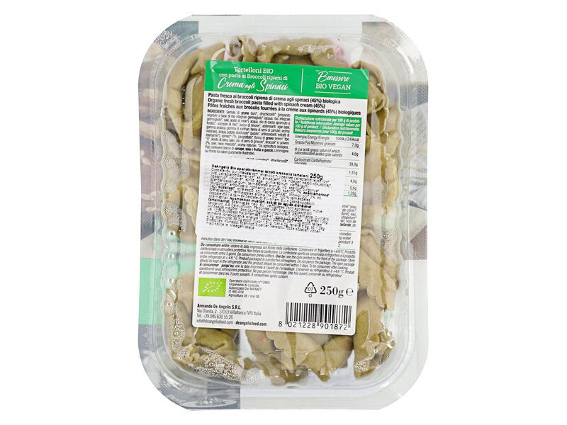 De Angelis* Bio Tortelloni Broccoli ripieni di Crema agli Spinaci 250g