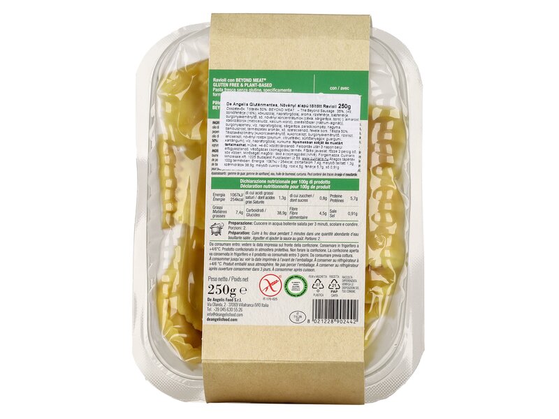 De Angelis* Gluten Free & Plant-based Ravioli Beyond meat 250g
