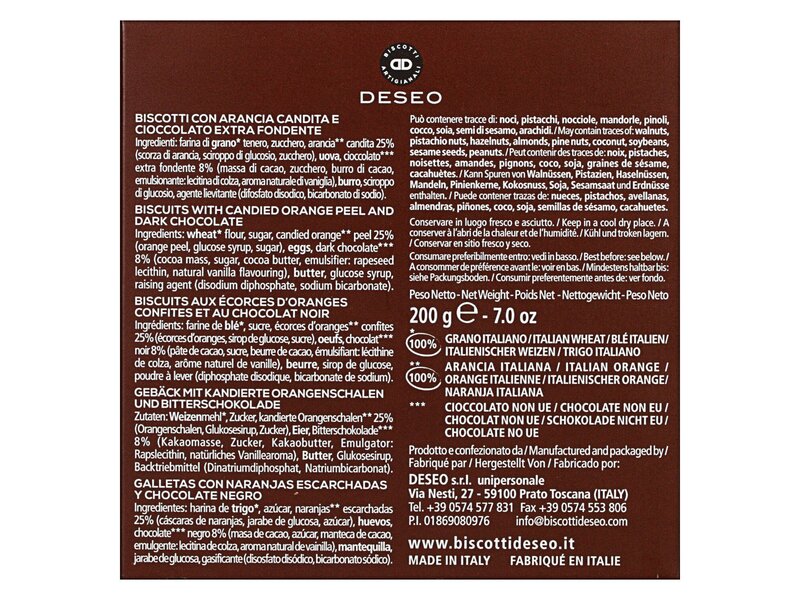 Deseo Cantuccini orange-choc 200g