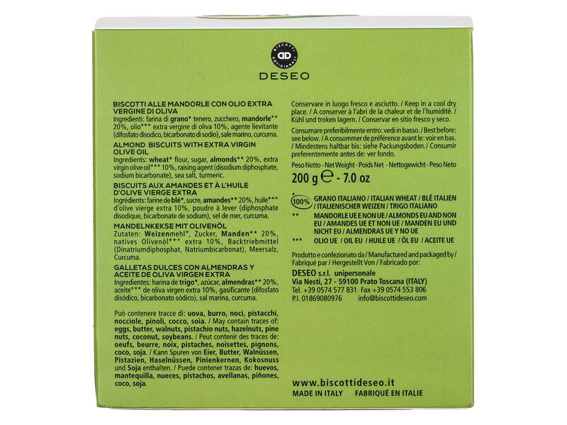 Deseo cantuccini mandulával és extraszűz olívaolajjal 200g