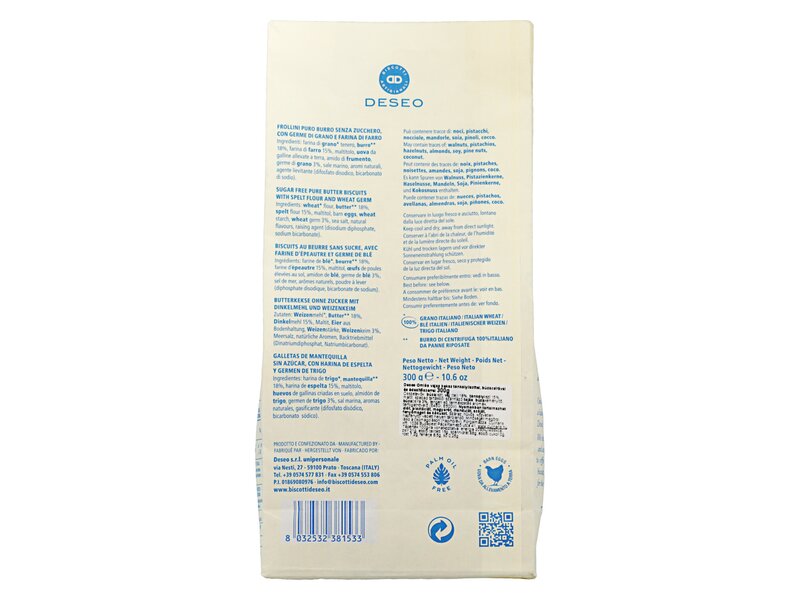 Deseo Frollini Rustici Toscani senza Zucchero 300g