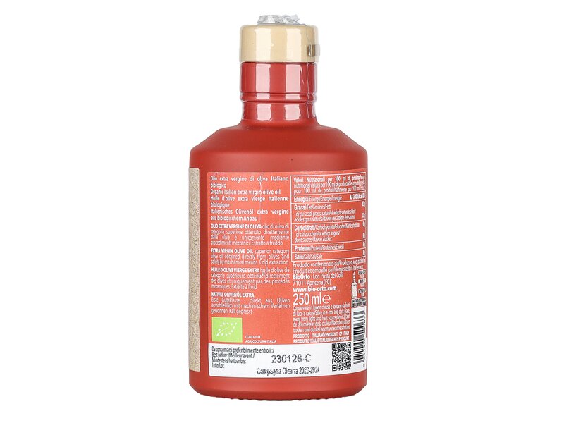 Bio Orto Ogliarola Bio monocultivar extra szűz olívaolaj 250ml