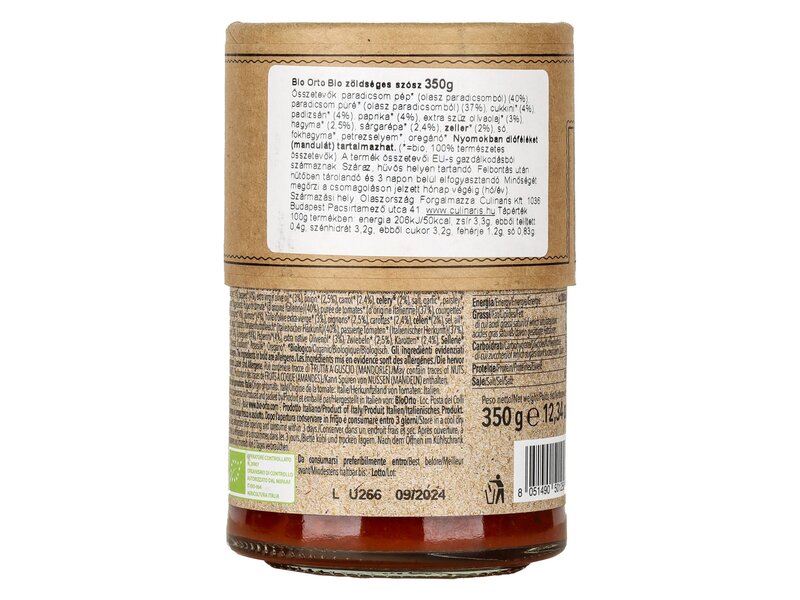 Bio Orto Sugo Ortolana Bio paradicsomos-zöldséges szósz 350g
