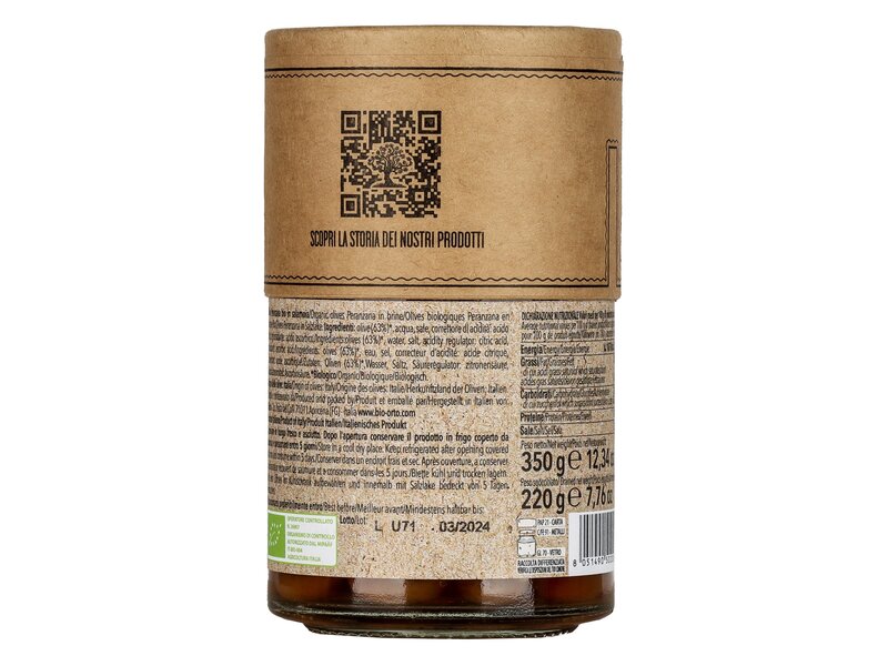 BioOrto Olive peranzana Bio al nature 350g