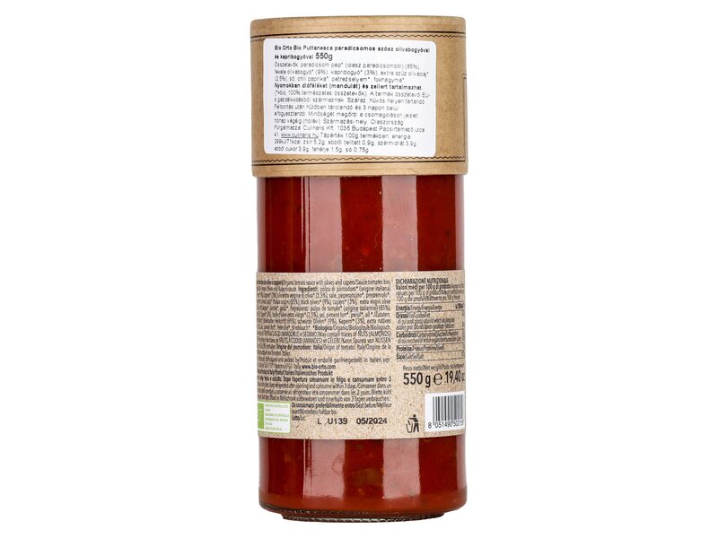 Bio Orto Sugo Alla Puttanesca Bio paradicsomos szósz 550g