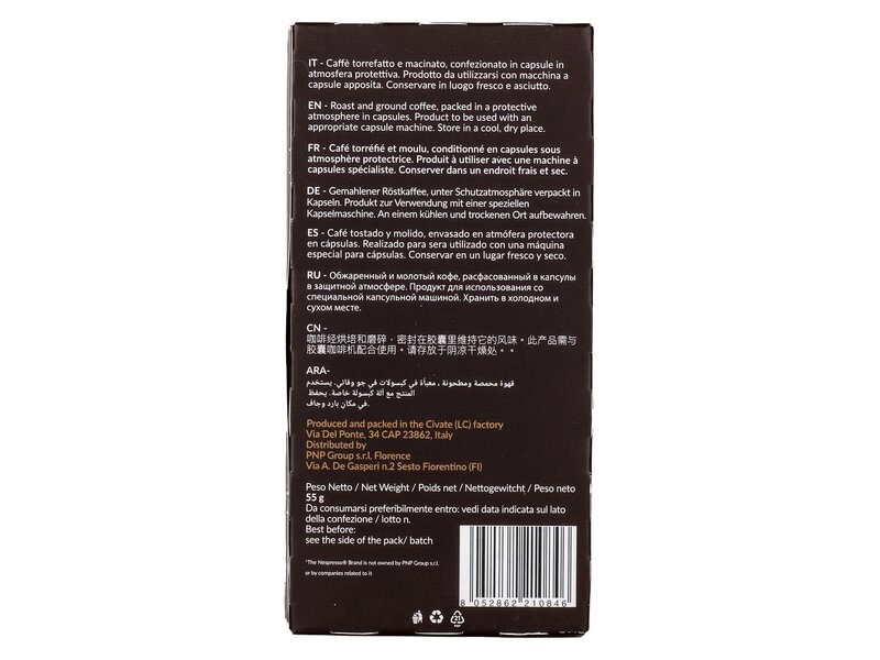 Caffé Pontevecchio Dante Nespresso compatible capsules 10pcs 55g