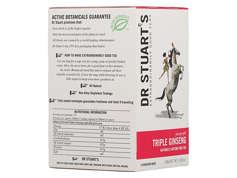 Dr Stuart's Caffeine Free Triple Ginseng Tea 15 filter 24g