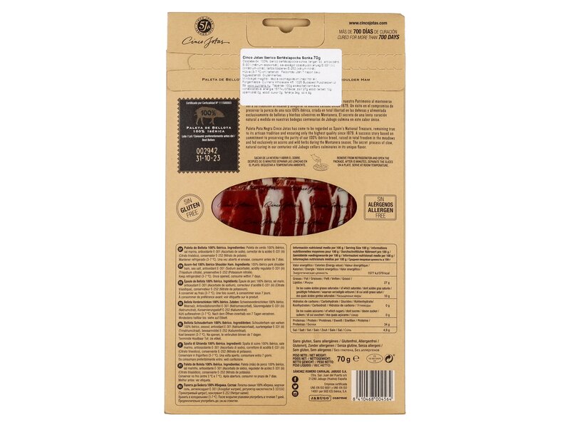 Cinco Jotas* Acorn fed 100% Iberico shoulder ham 70g