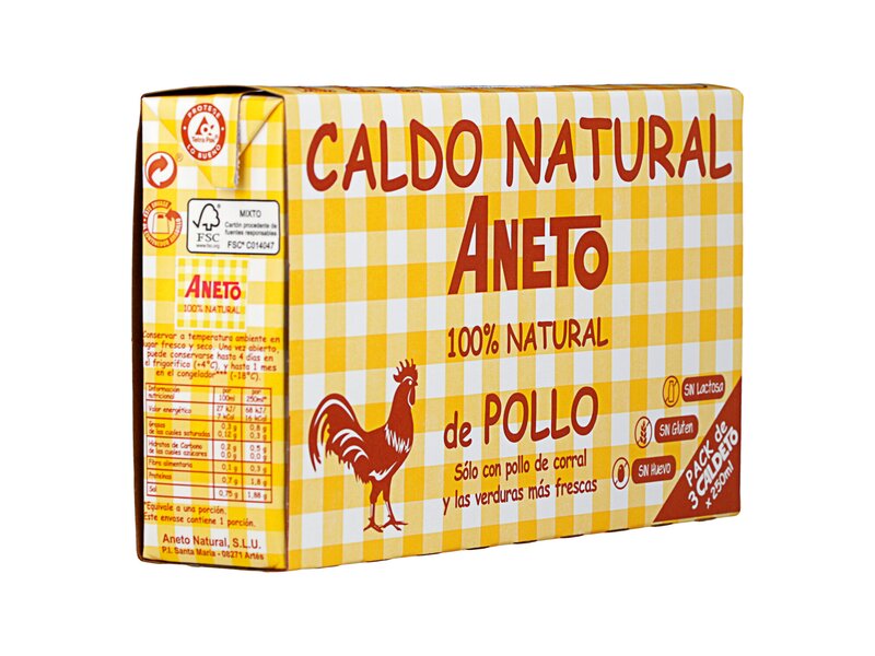 Aneto Caldo Natural de Pollo 3x250ml 