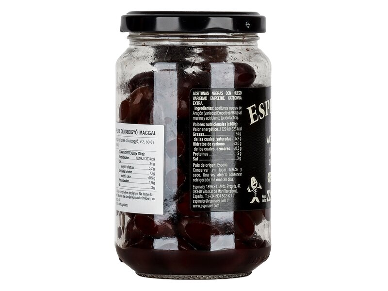 Espinaler Aceitunas negras de Aragón con hueso 220g