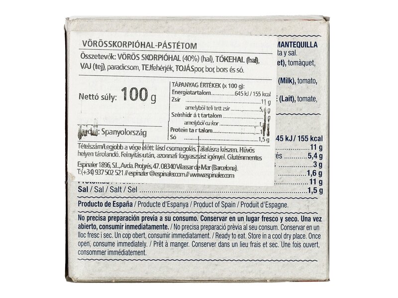 Espinaler Vörös skorpióhal-pástétom 100g