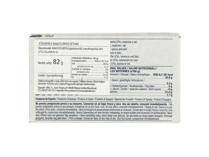 Espinaler Fűszeres kagylópástétom 82g