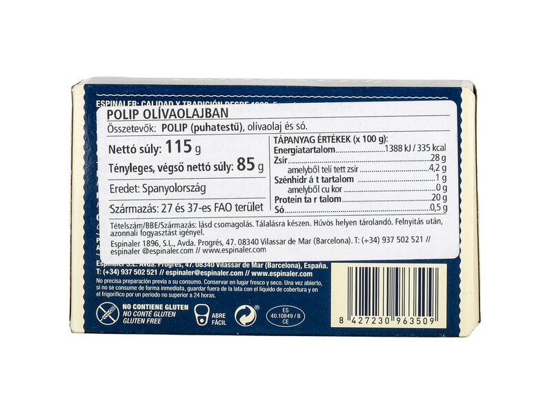 Espinaler Polip olívaolajban 115g