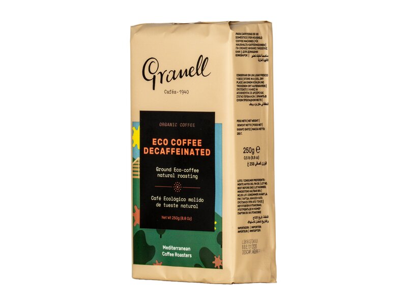 Granell Cafes Természetes pörkölésű, koffeinmentes őrölt bio kávé 250g