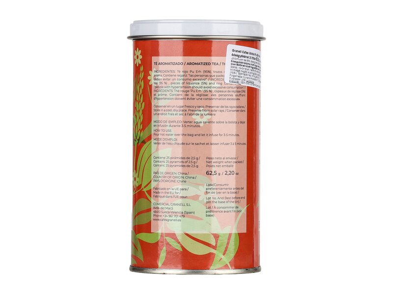Granell Vörös Pu Erh tea édesgyökérrel 25 filter 62,5g