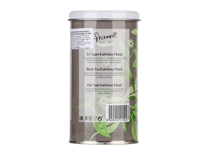 Granell Earl Grey Floral Fekete tea bergamottal és búzavirággal 25 filter 62,5g