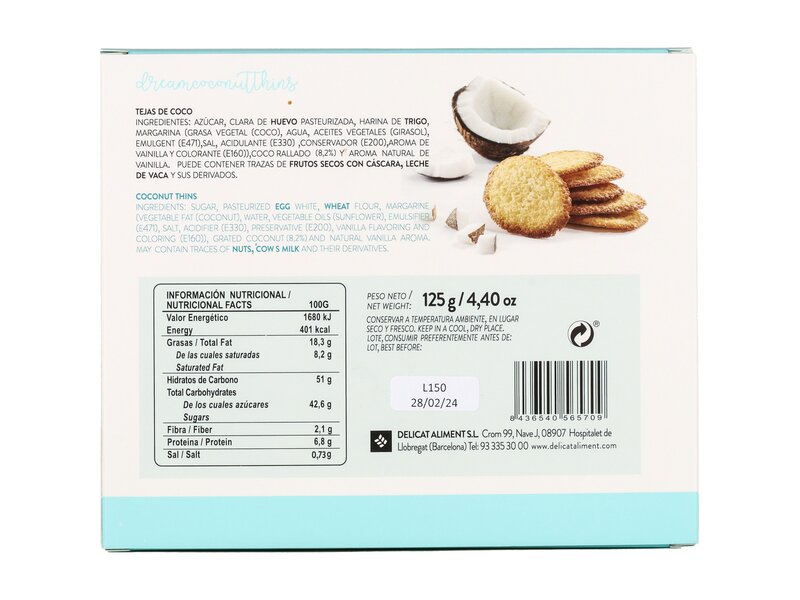 The Dream Coconut Thins 125g