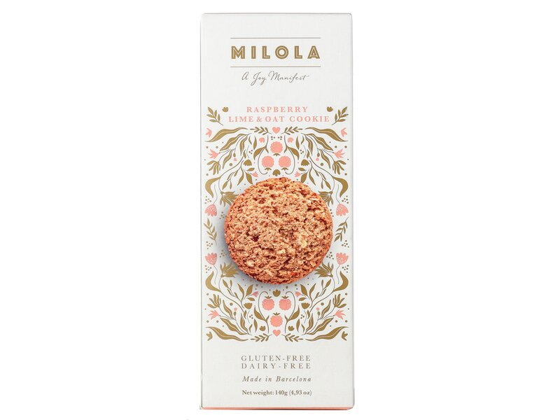 Milola Rasberry, lime & oat cookie 140g