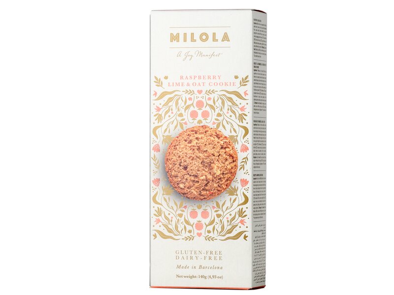 Milola Rasberry, lime & oat cookie 140g