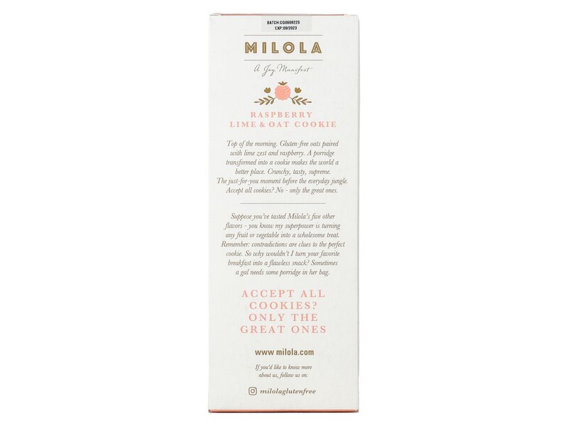 Milola Rasberry, lime & oat cookie 140g