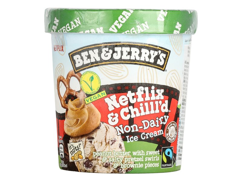 Ben & Jerry's Netflix & Chill'd Tejmentes mogyóvajas jégkrém karamellás brownie-val és perec darabákkal 465ml
