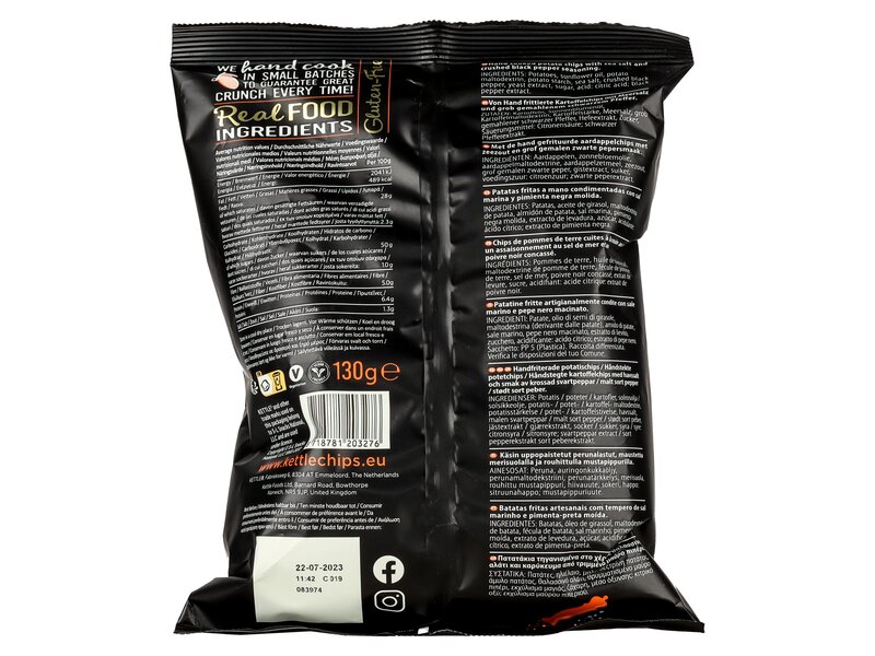 Kettle seasalt&crushed pepper chips 130g